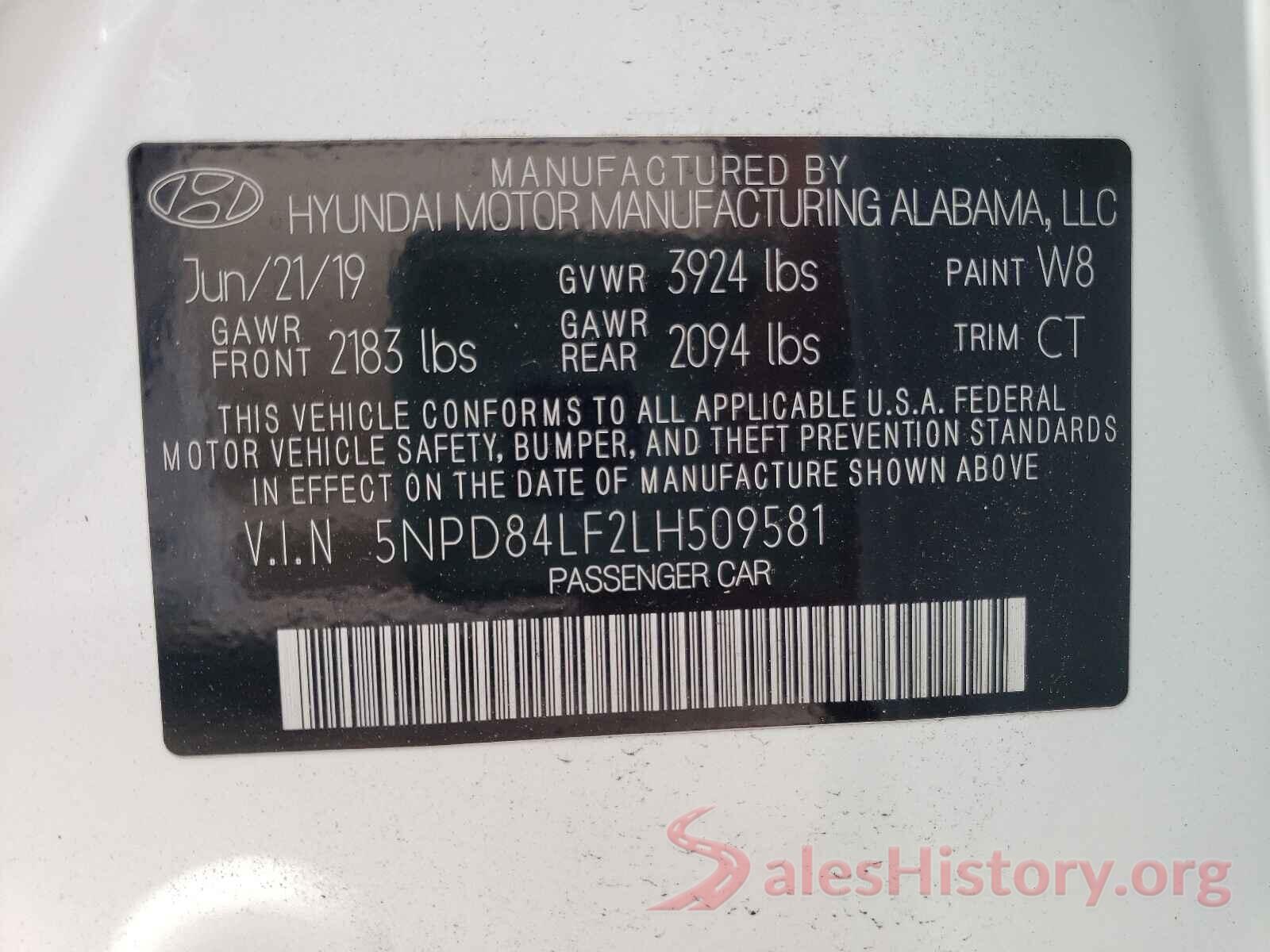 5NPD84LF2LH509581 2020 HYUNDAI ELANTRA