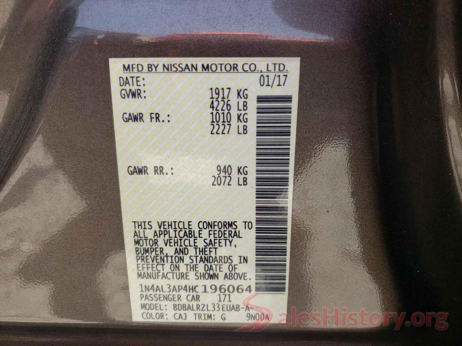 1N4AL3AP4HC196064 2017 NISSAN ALTIMA