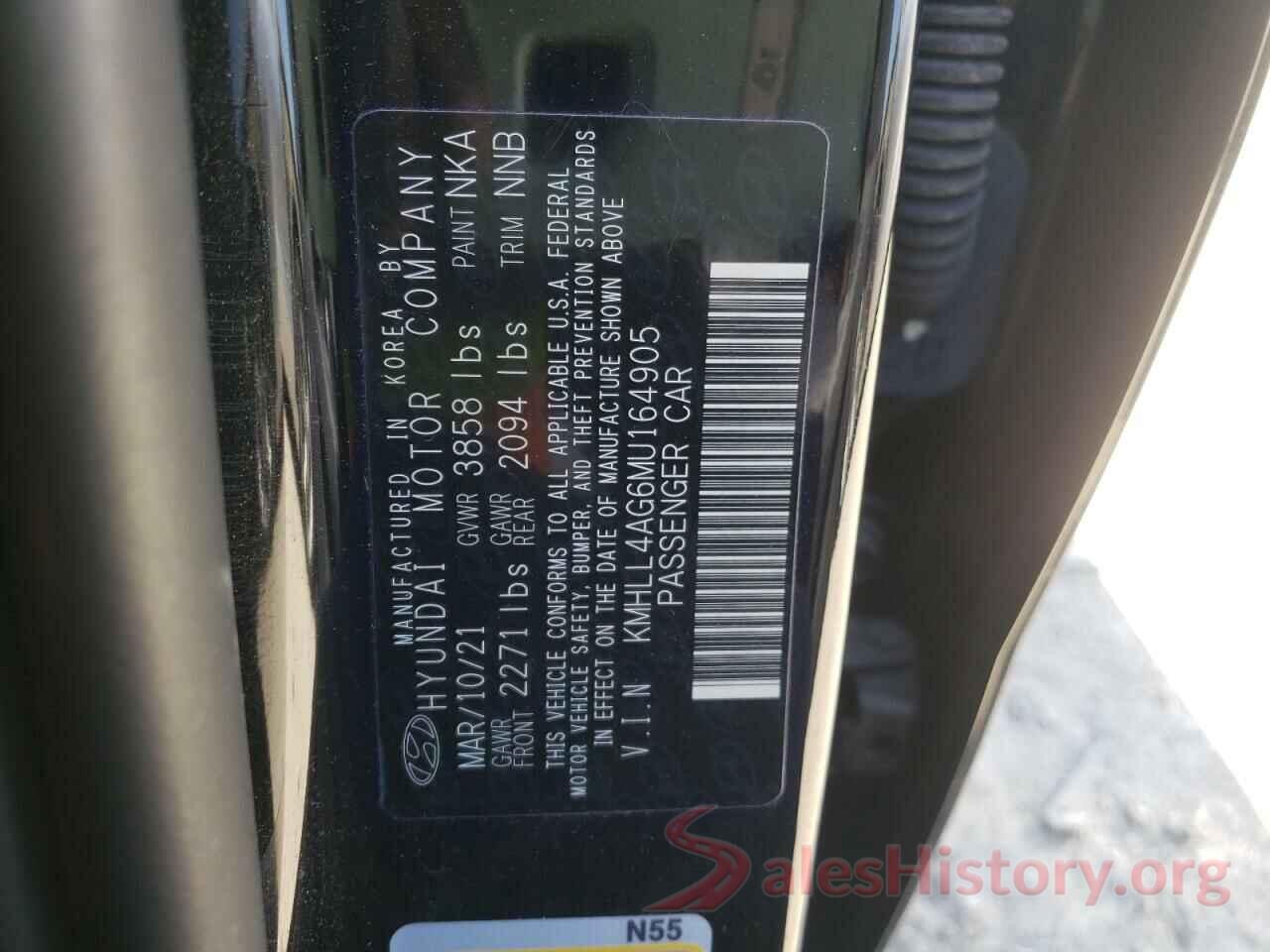 KMHLL4AG6MU164905 2021 HYUNDAI ELANTRA