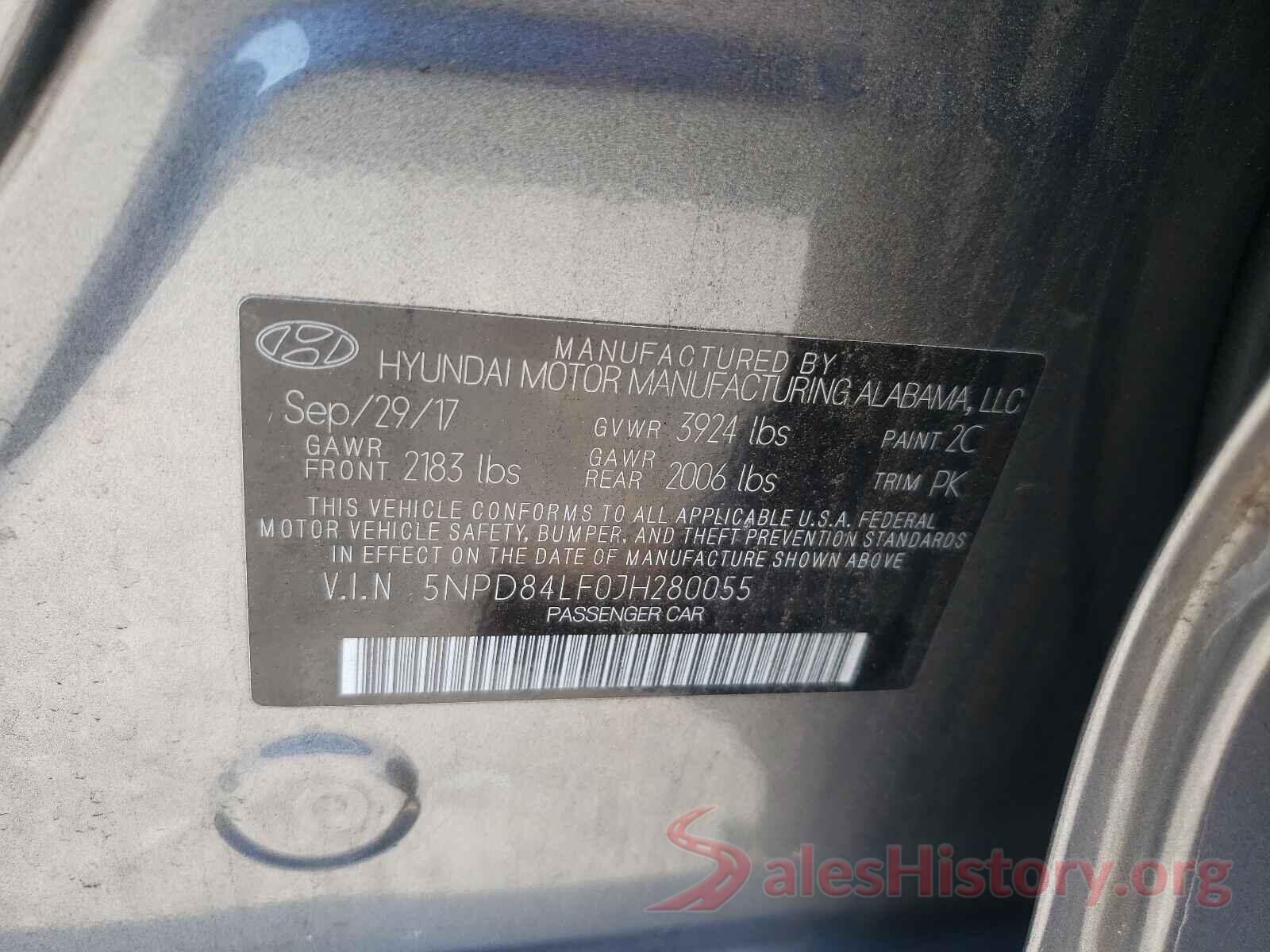 5NPD84LF0JH280055 2018 HYUNDAI ELANTRA