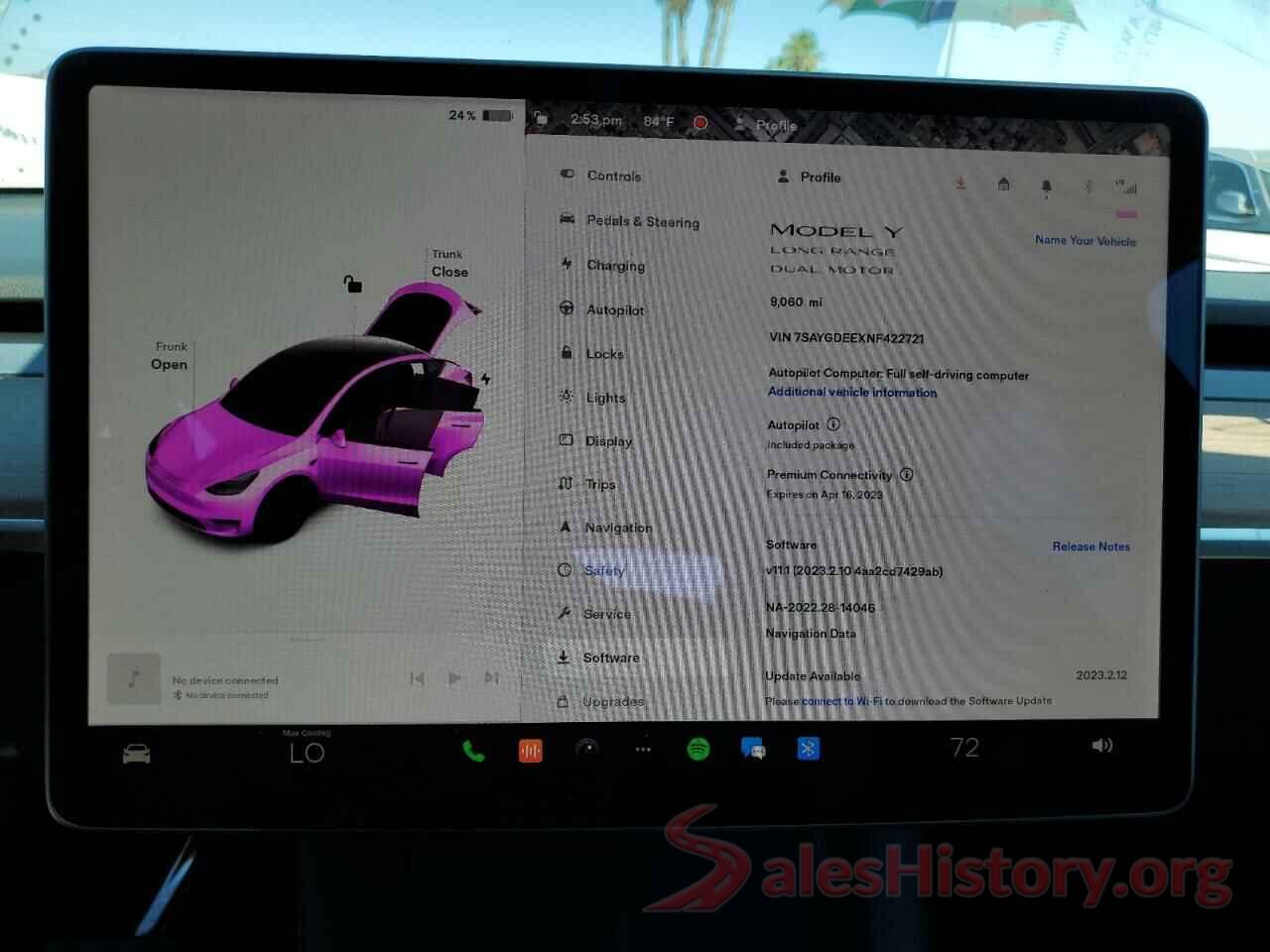 7SAYGDEEXNF422721 2022 TESLA MODEL Y