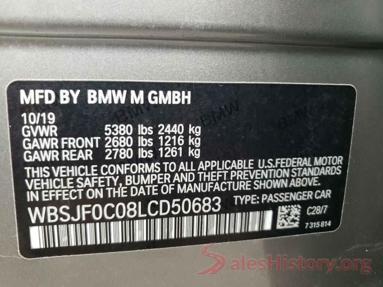 WBSJF0C08LCD50683 2020 BMW M5