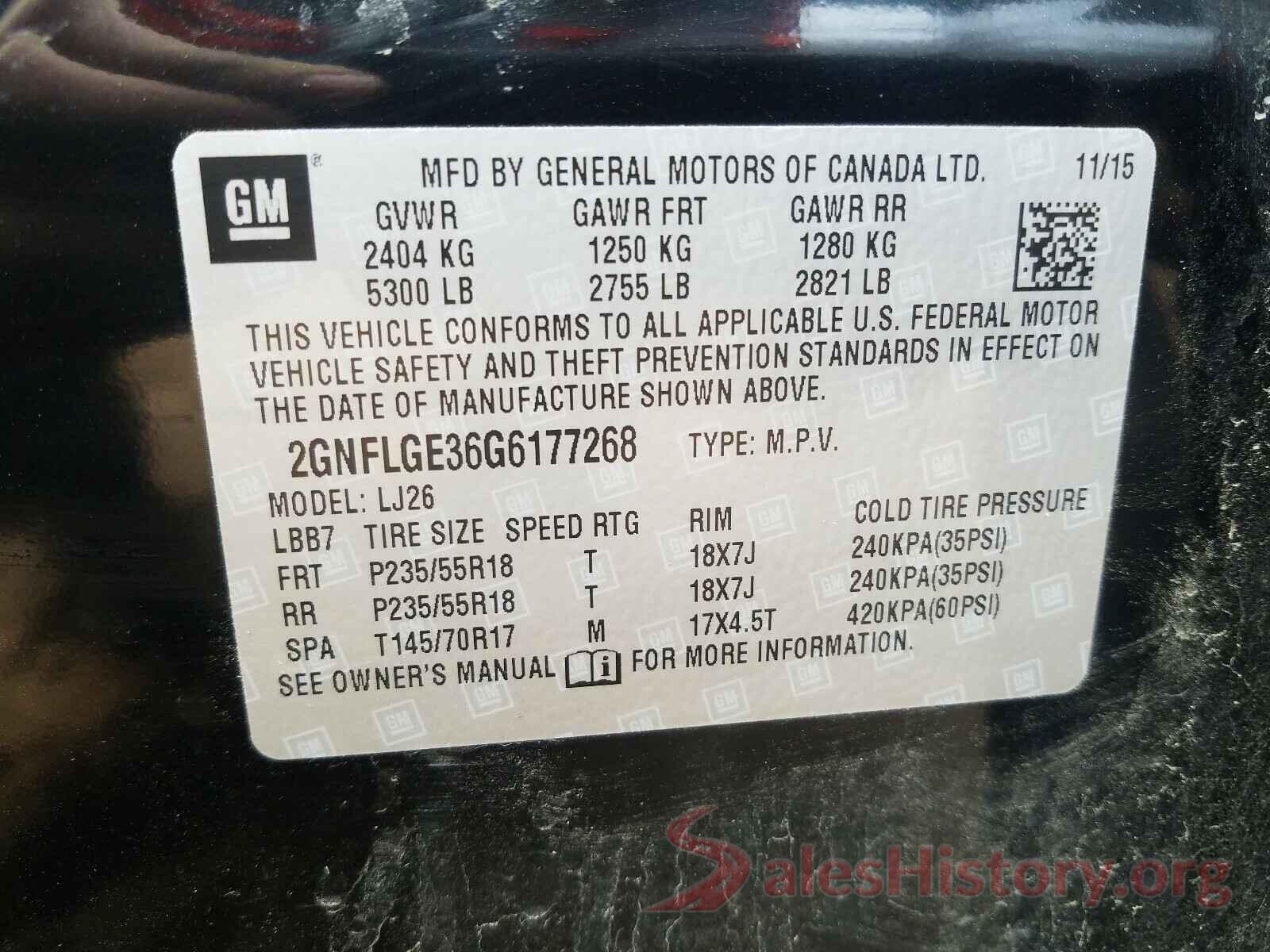 2GNFLGE36G6177268 2016 CHEVROLET EQUINOX