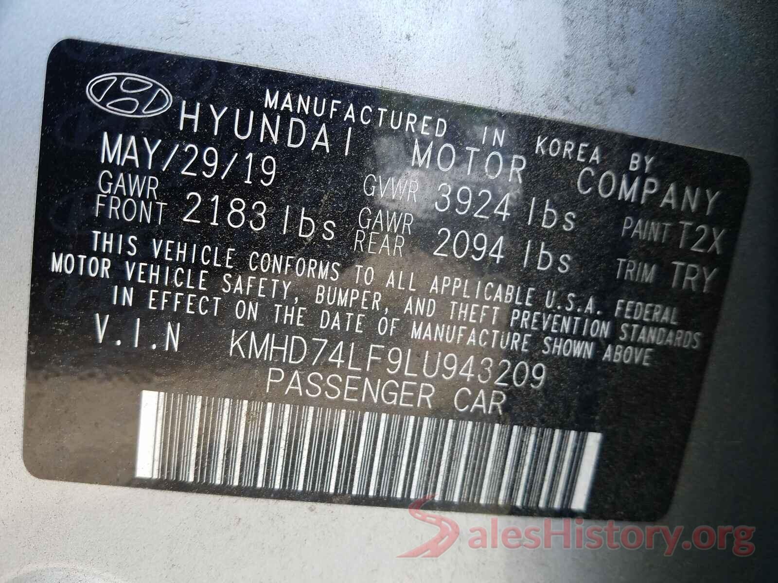 KMHD74LF9LU943209 2020 HYUNDAI ELANTRA