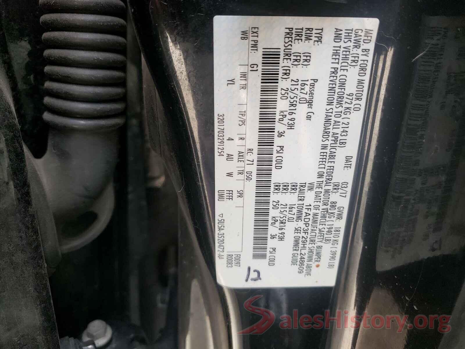 1FADP3F29HL248609 2017 FORD FOCUS