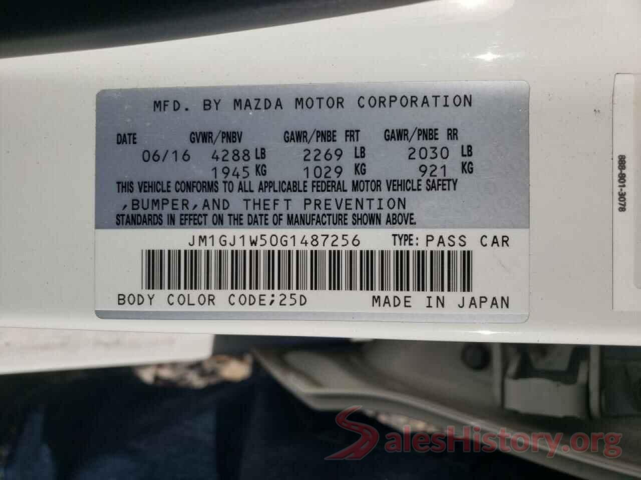 JM1GJ1W50G1487256 2016 MAZDA 6