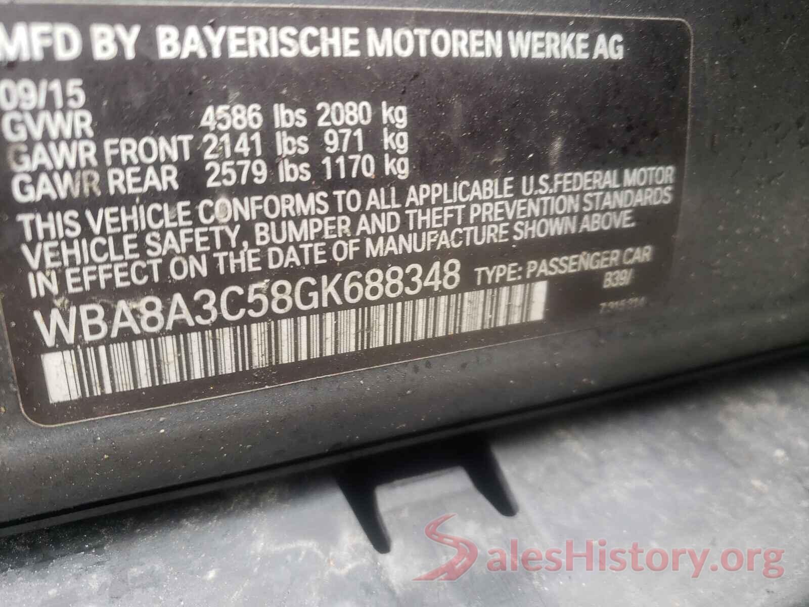 WBA8A3C58GK688348 2016 BMW 3 SERIES