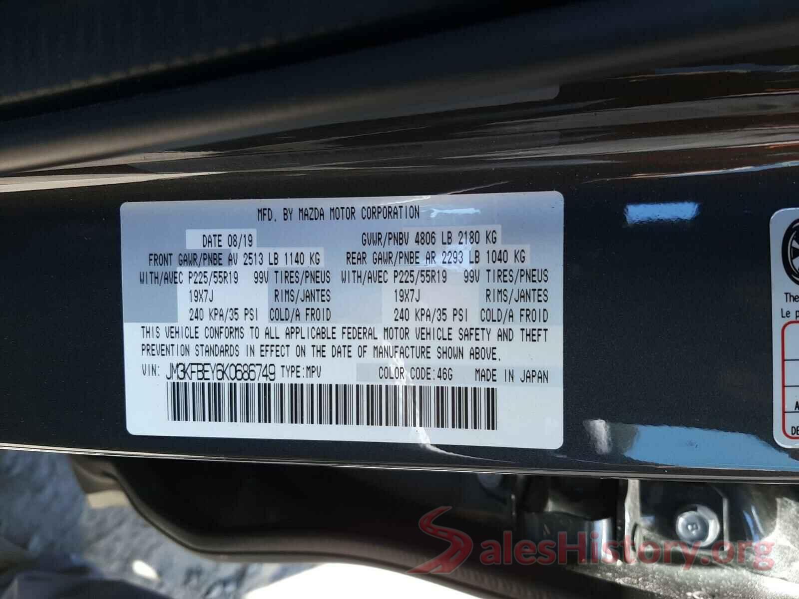 JM3KFBEY6K0686749 2019 MAZDA CX-5