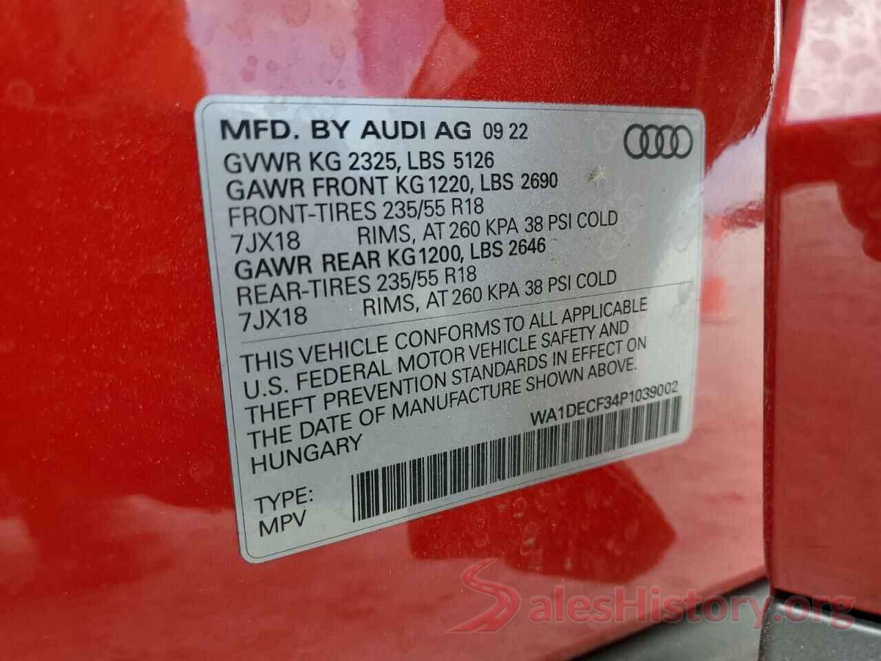 WA1DECF34P1039002 2023 AUDI Q3