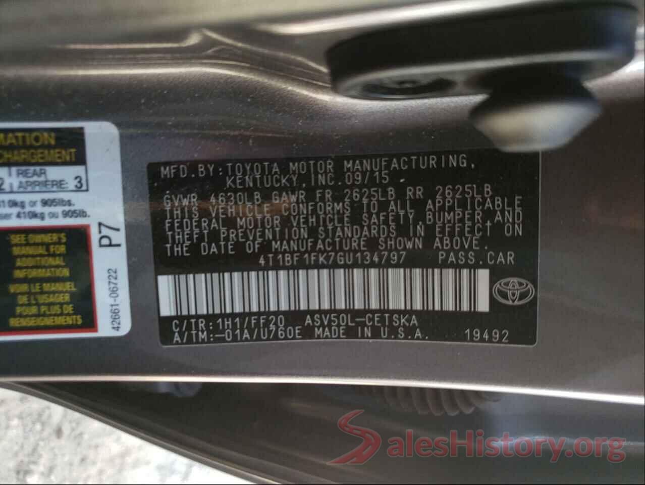 4T1BF1FK7GU134797 2016 TOYOTA CAMRY