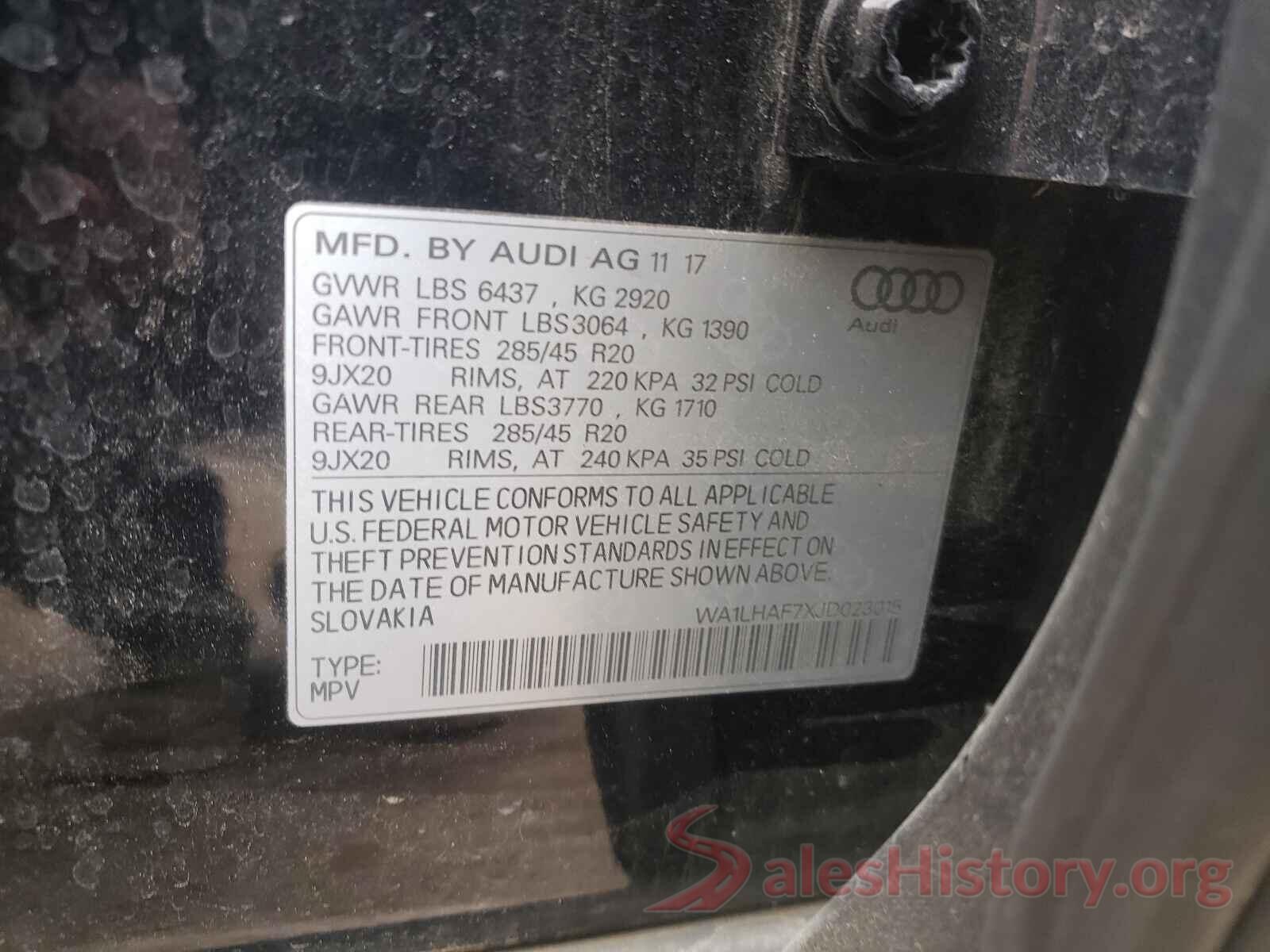 WA1LHAF7XJD023015 2018 AUDI Q7