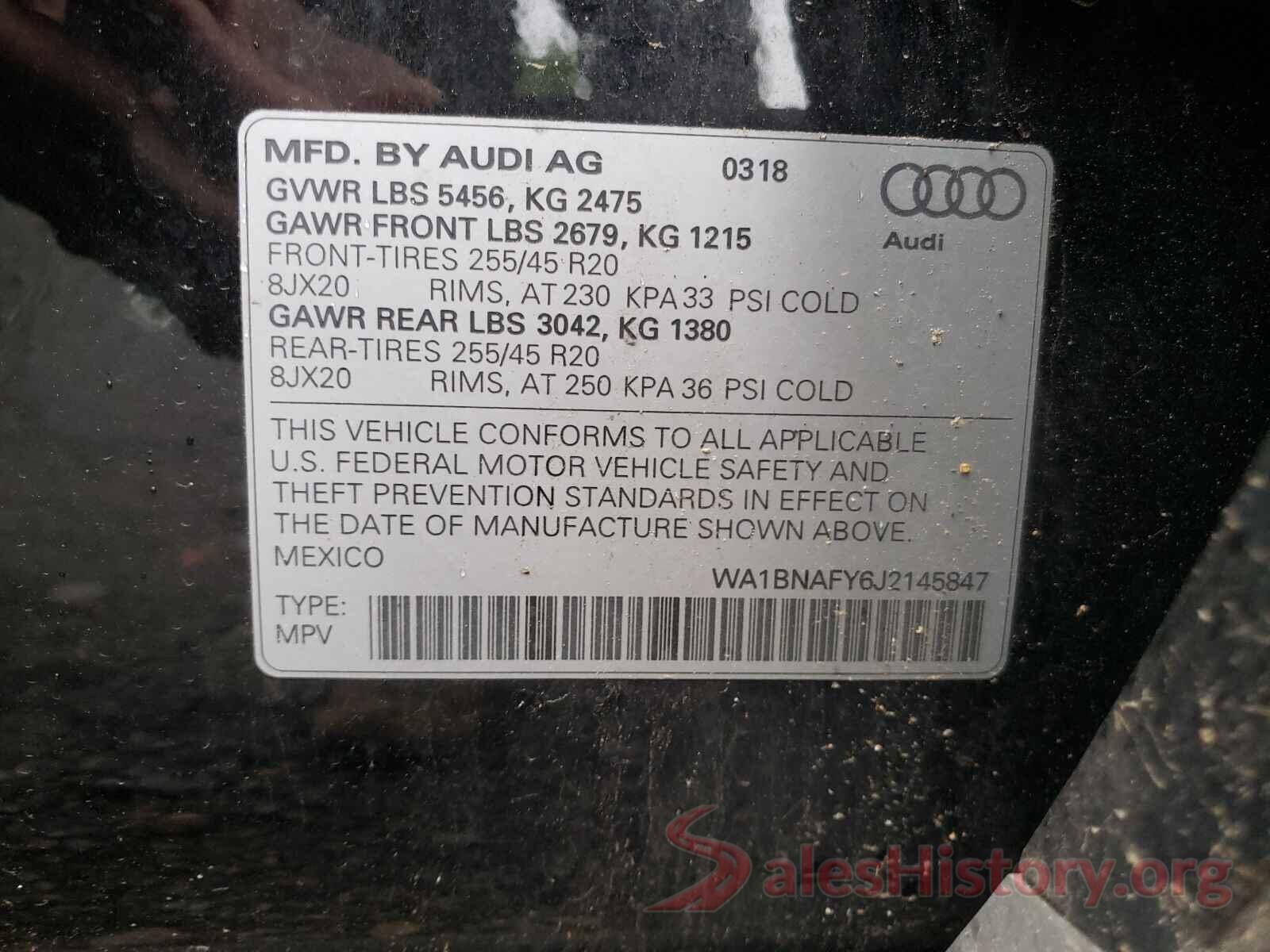 WA1BNAFY6J2145847 2018 AUDI Q5