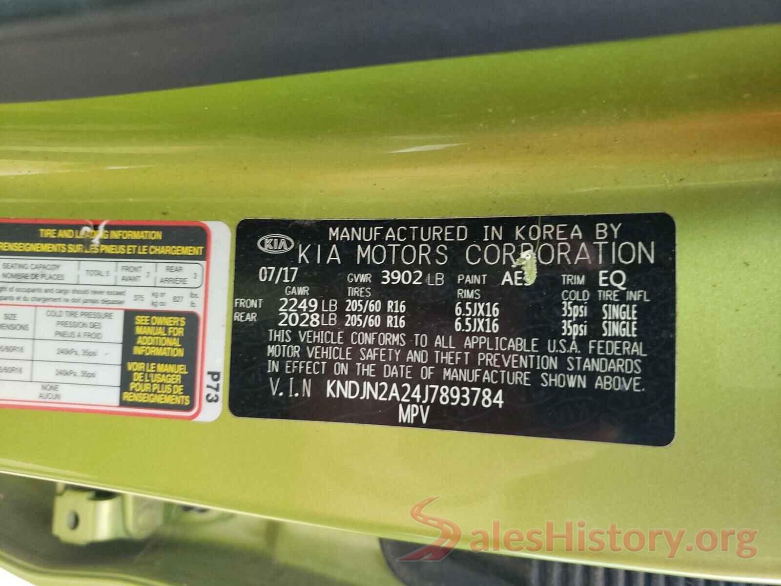 KNDJN2A24J7893784 2018 KIA SOUL