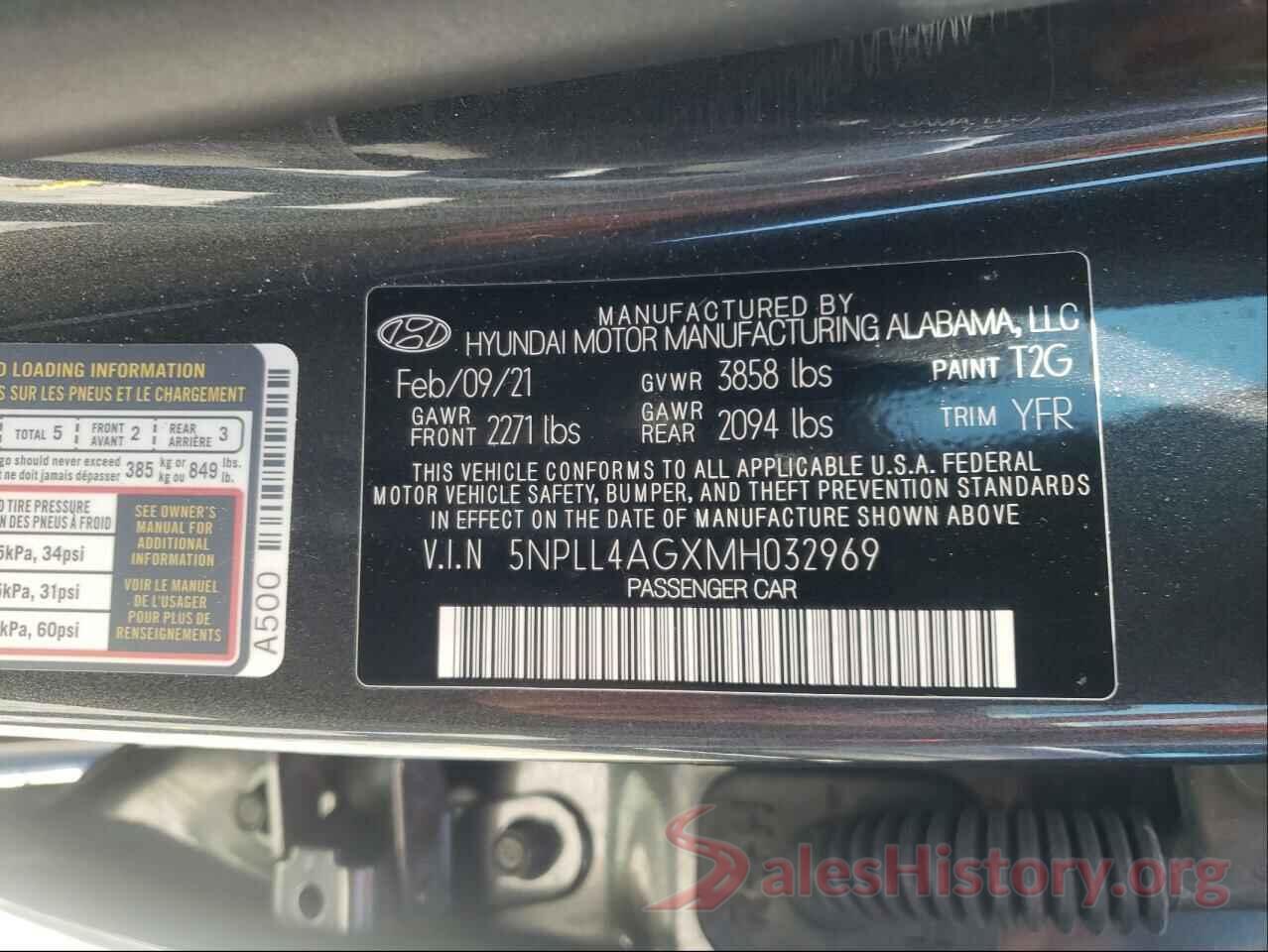 5NPLL4AGXMH032969 2021 HYUNDAI ELANTRA