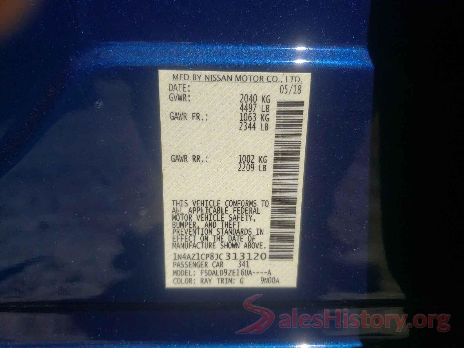 1N4AZ1CP8JC313120 2018 NISSAN LEAF