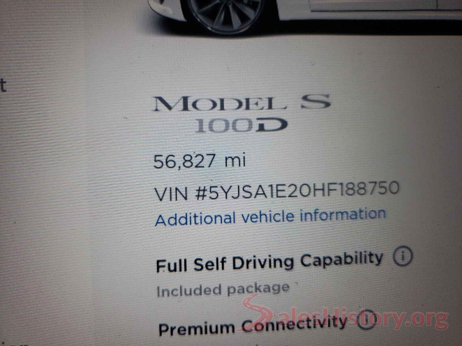 5YJSA1E20HF188750 2017 TESLA MODEL S