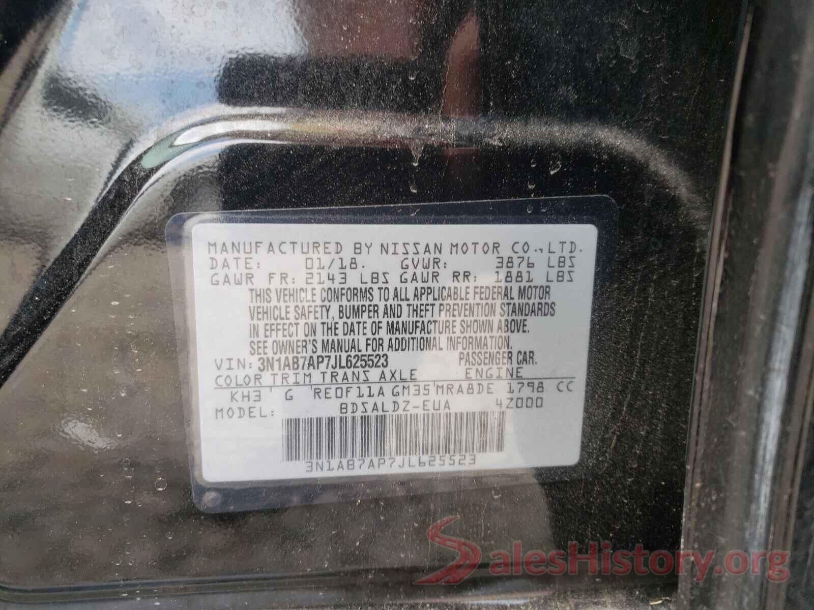 3N1AB7AP7JL625523 2018 NISSAN SENTRA