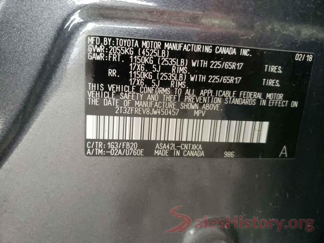 2T3ZFREV8JW450457 2018 TOYOTA RAV4