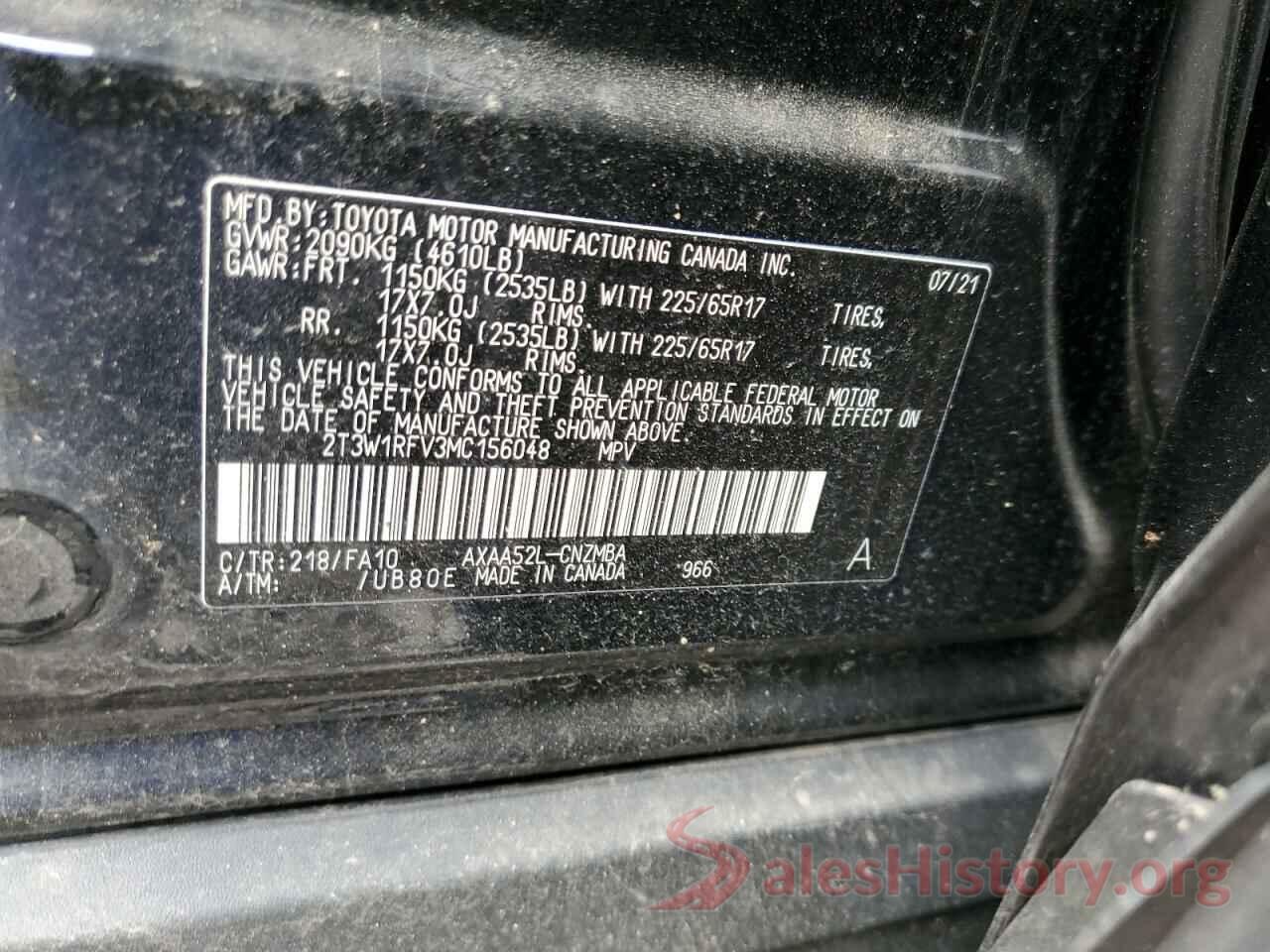 2T3W1RFV3MC156048 2021 TOYOTA RAV4