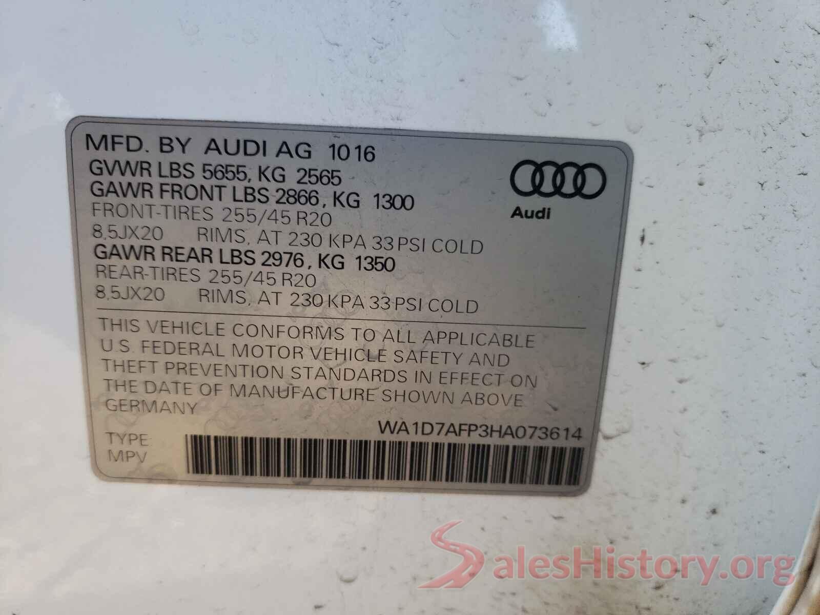 WA1D7AFP3HA073614 2017 AUDI Q5