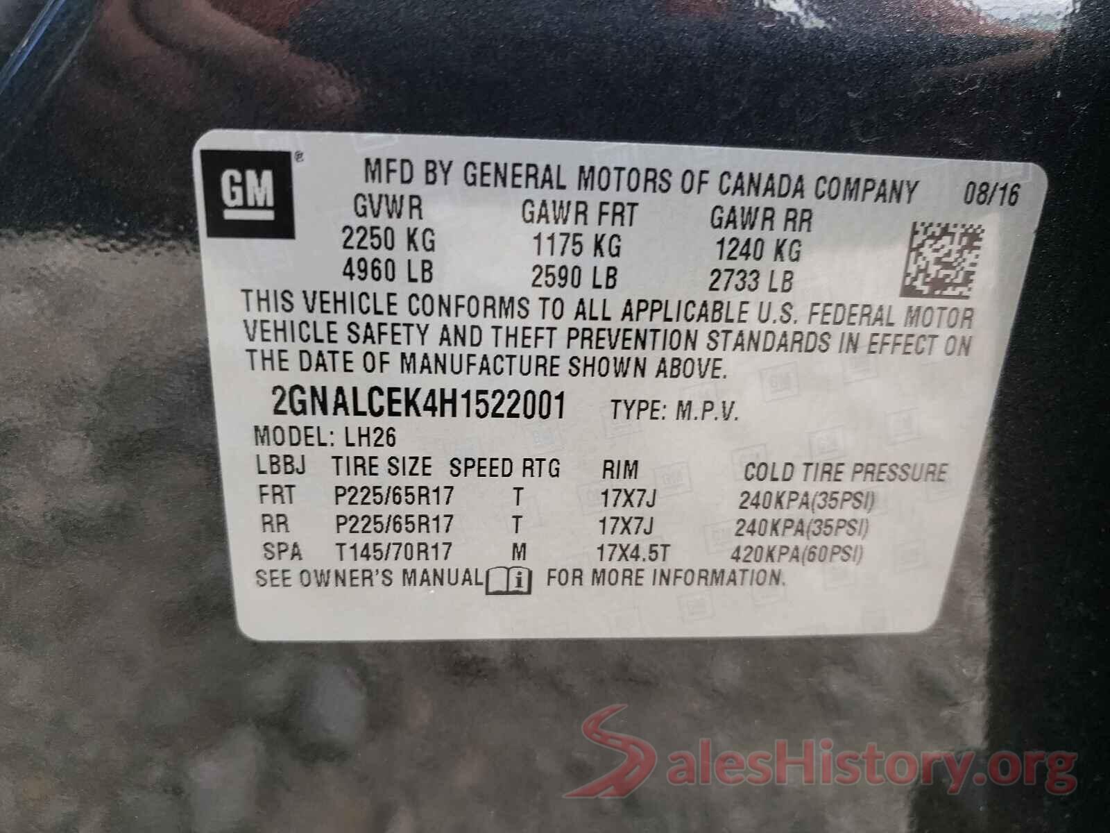 2GNALCEK4H1522001 2017 CHEVROLET EQUINOX