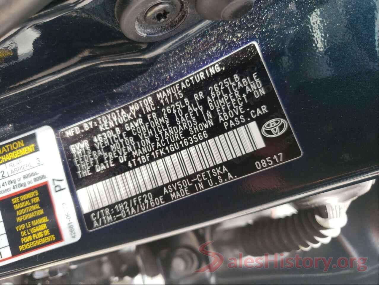 4T1BF1FK1GU163566 2016 TOYOTA CAMRY