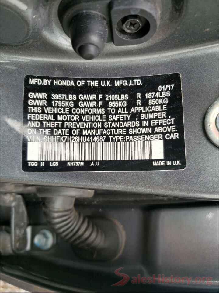 SHHFK7H26HU414687 2017 HONDA CIVIC