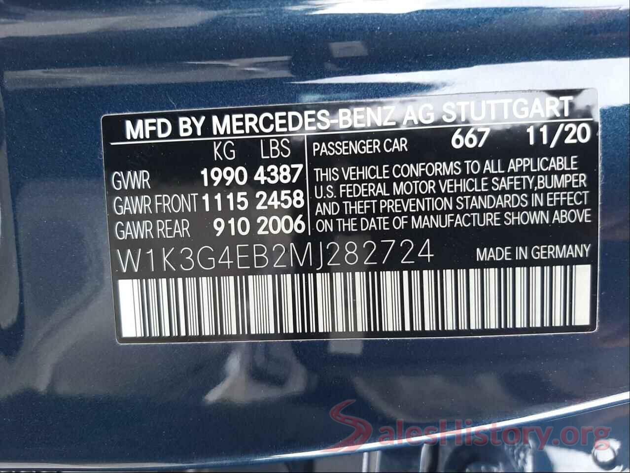 W1K3G4EB2MJ282724 2021 MERCEDES-BENZ ALL OTHER