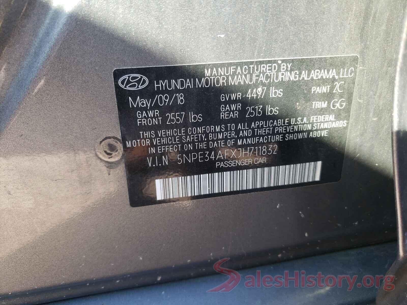 5NPE34AFXJH711832 2018 HYUNDAI SONATA