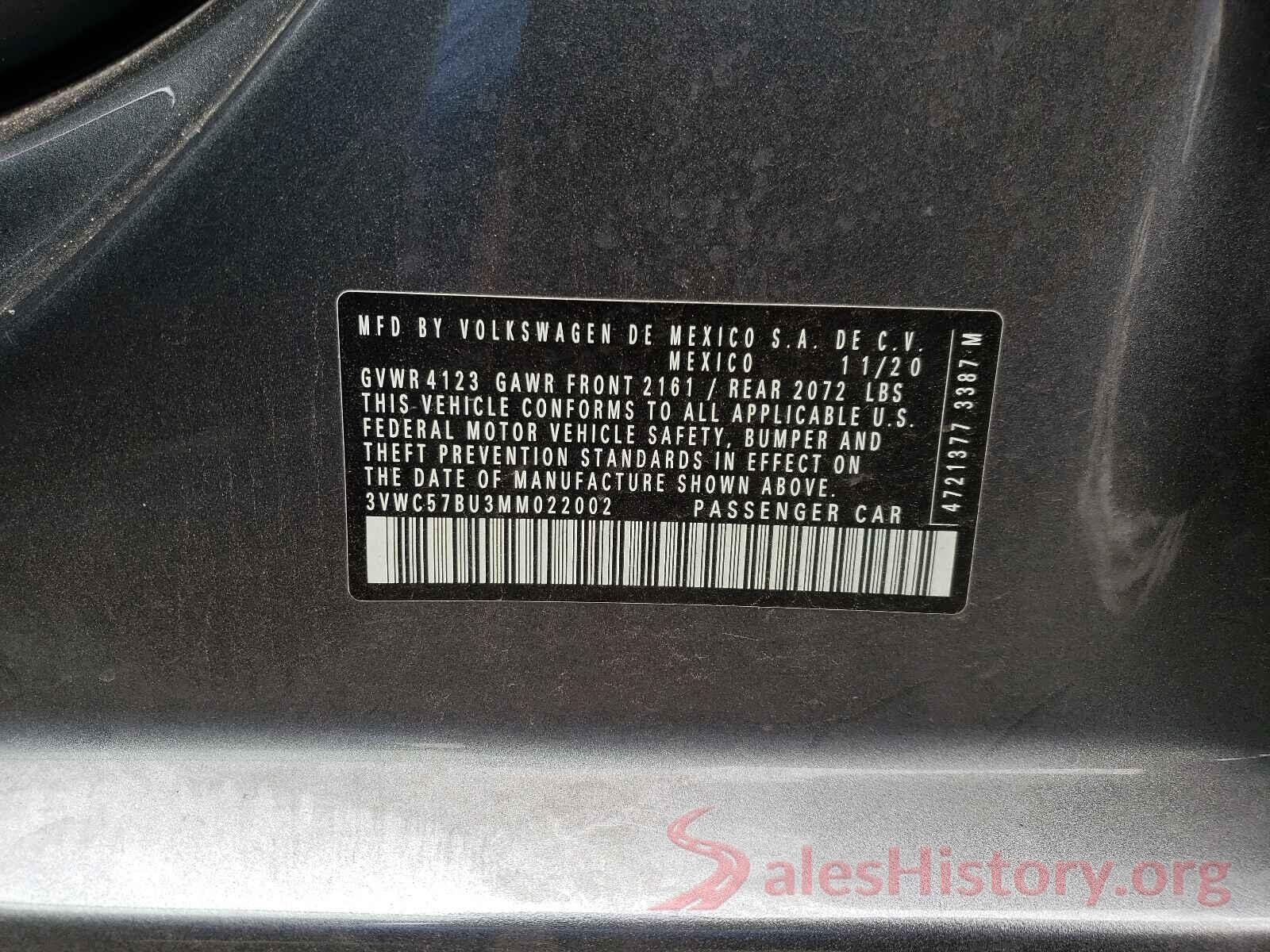 3VWC57BU3MM022002 2021 VOLKSWAGEN JETTA