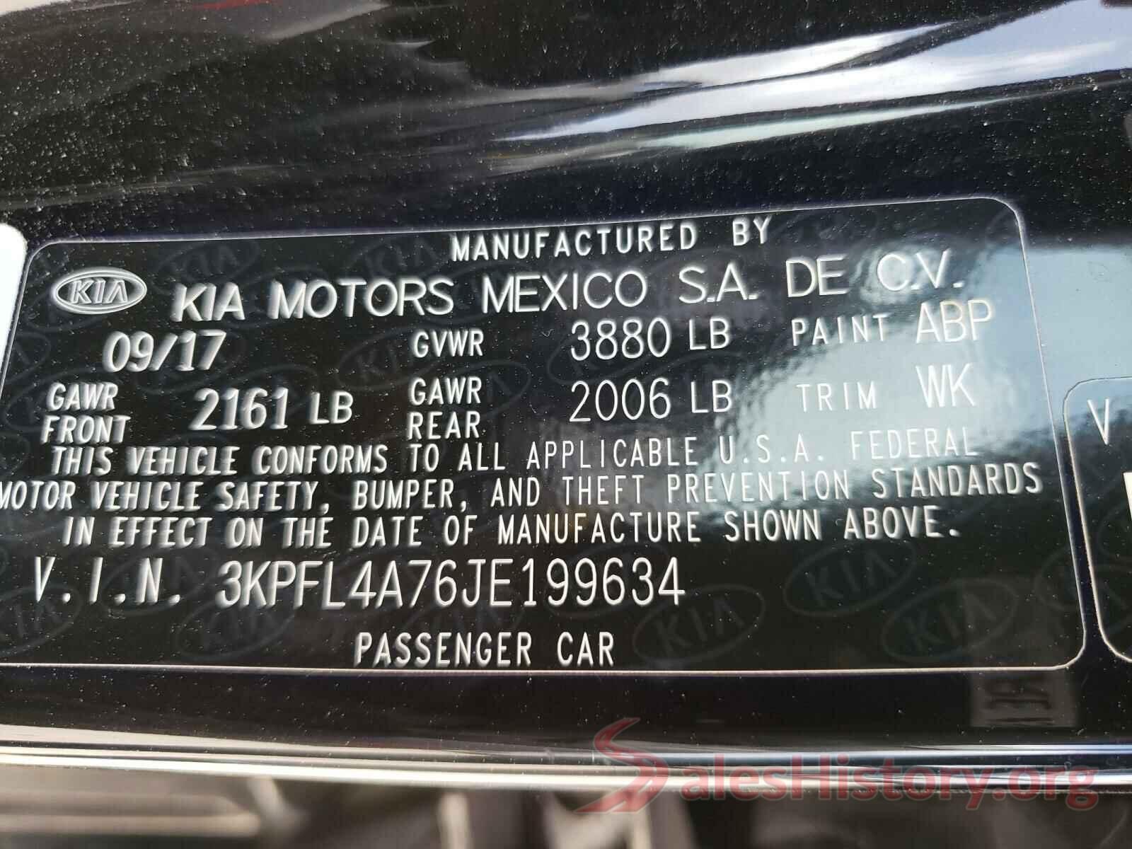 3KPFL4A76JE199634 2018 KIA FORTE