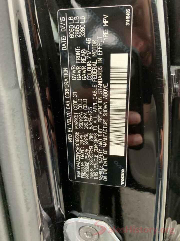 YV4A22PK3G1018656 2016 VOLVO XC90