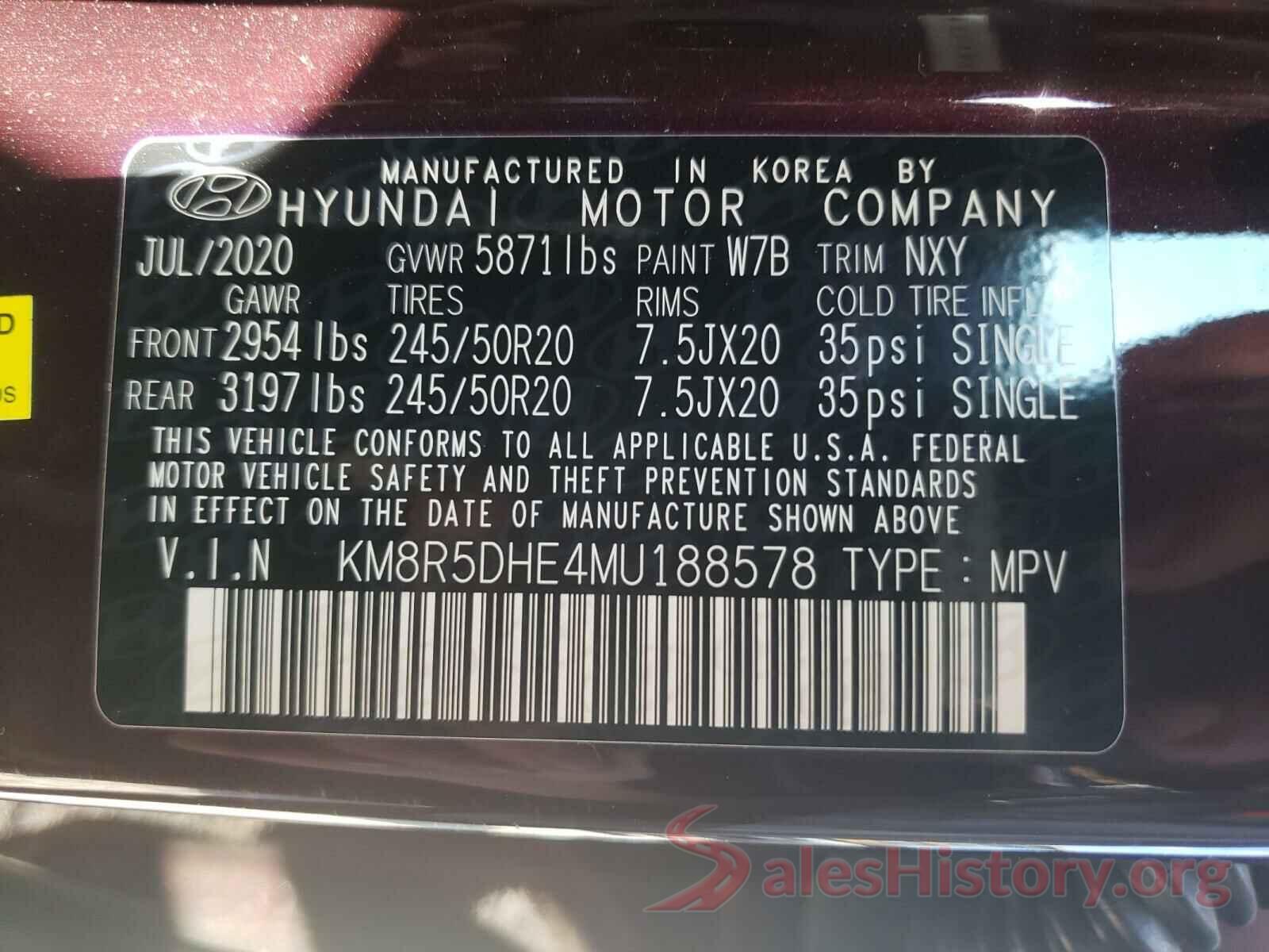 KM8R5DHE4MU188578 2021 HYUNDAI PALISADE