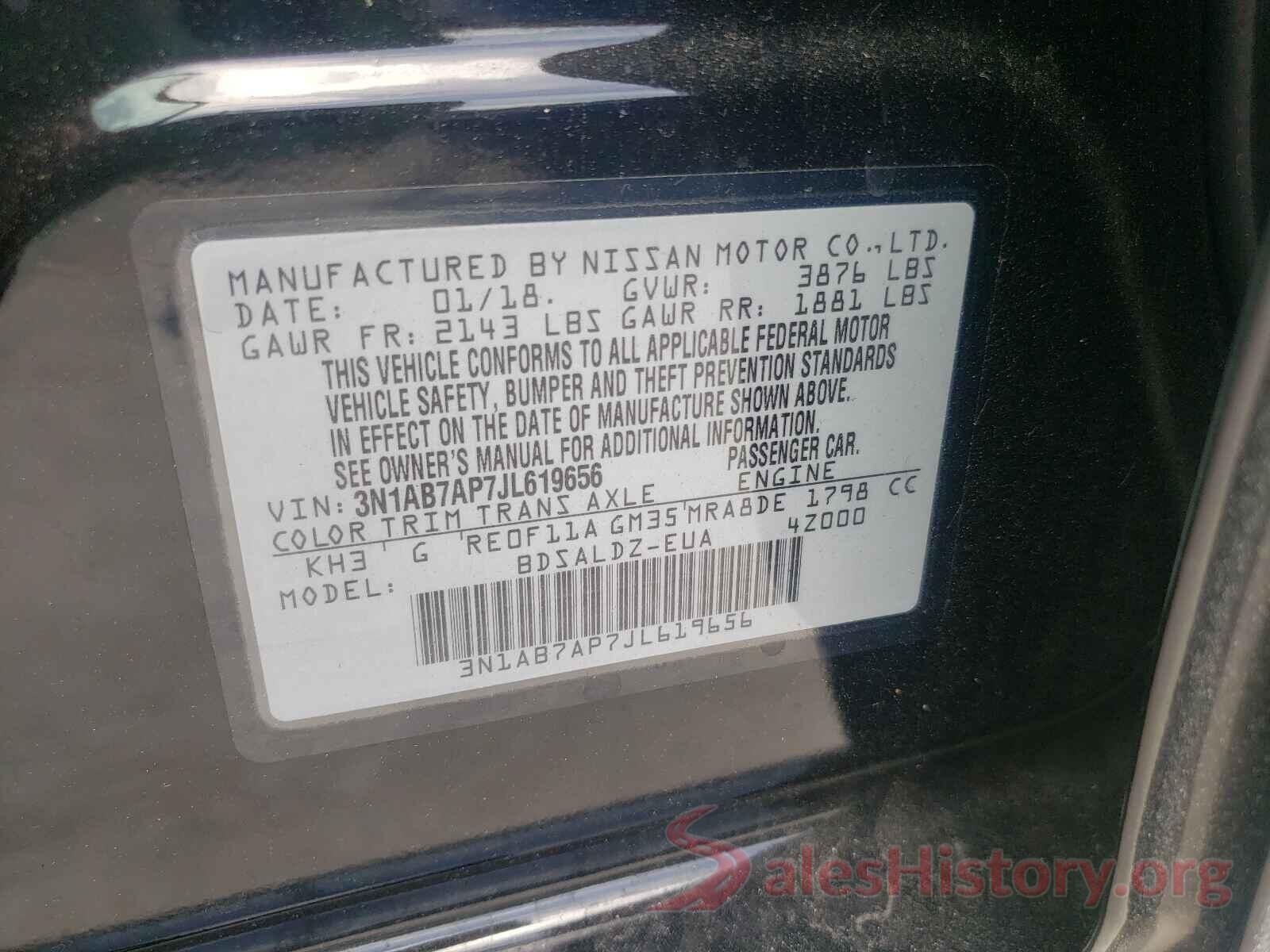 3N1AB7AP7JL619656 2018 NISSAN SENTRA