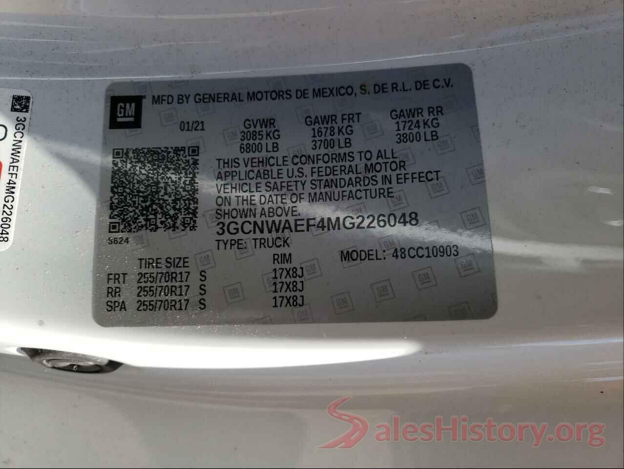 3GCNWAEF4MG226048 2021 CHEVROLET SILVERADO