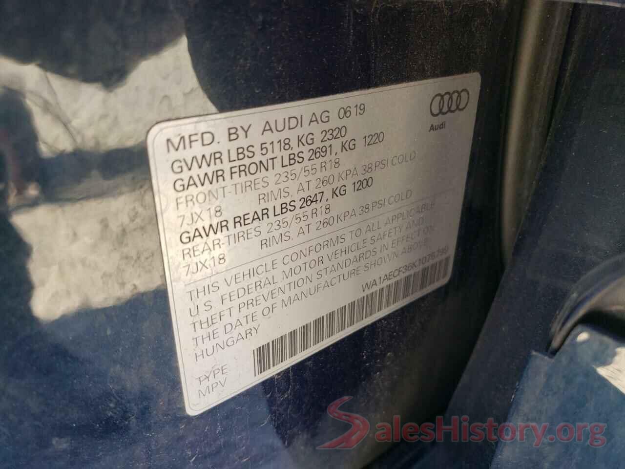 WA1AECF36K1075799 2019 AUDI Q3