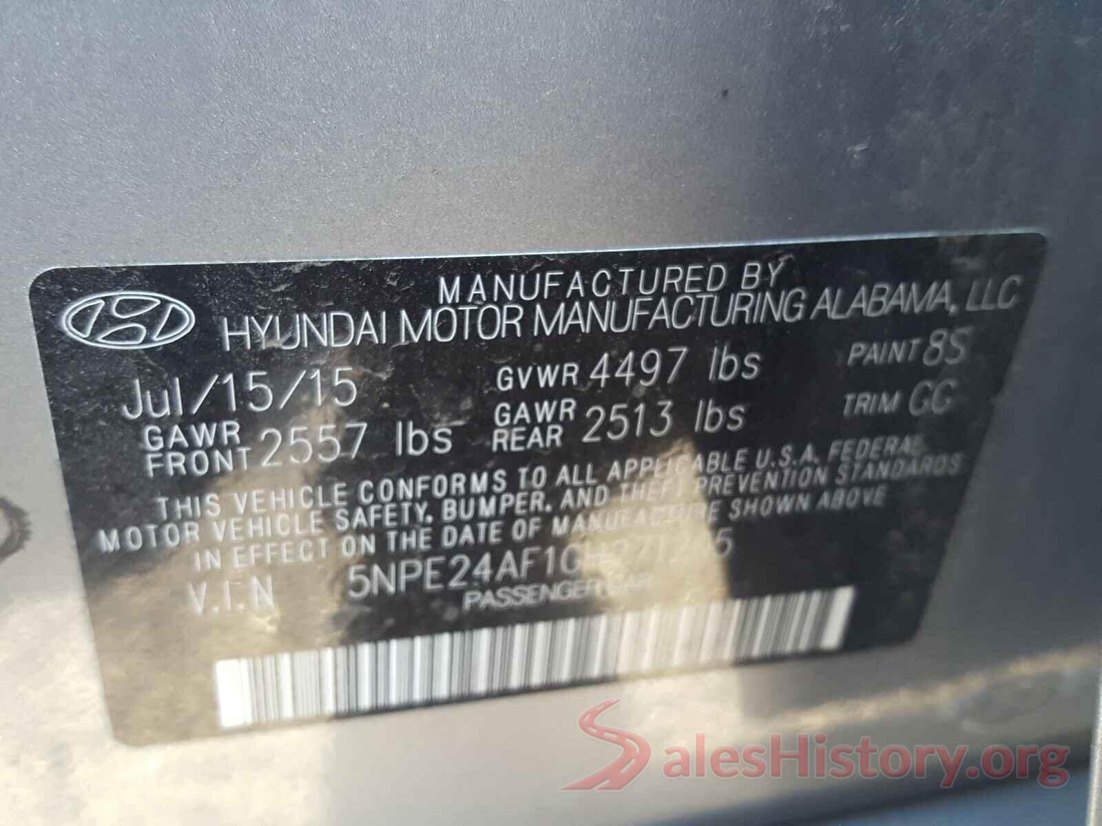 5NPE24AF1GH271205 2016 HYUNDAI SONATA