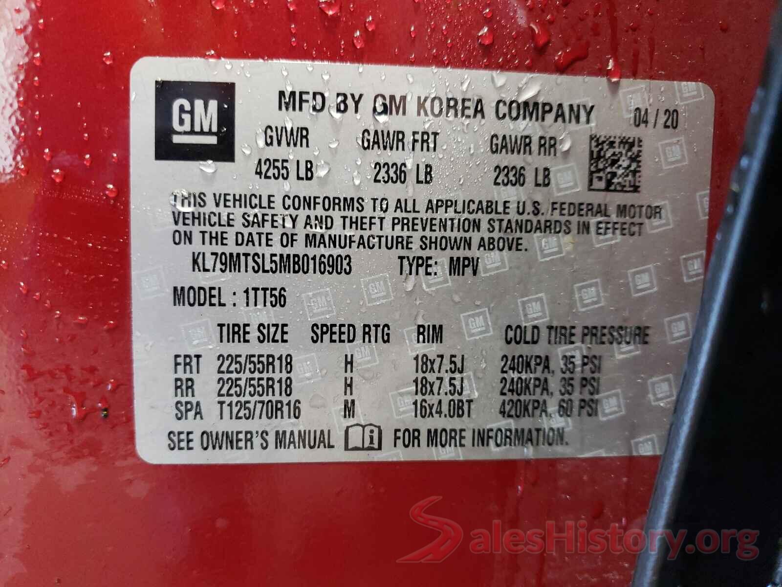 KL79MTSL5MB016903 2021 CHEVROLET TRAILBLAZE