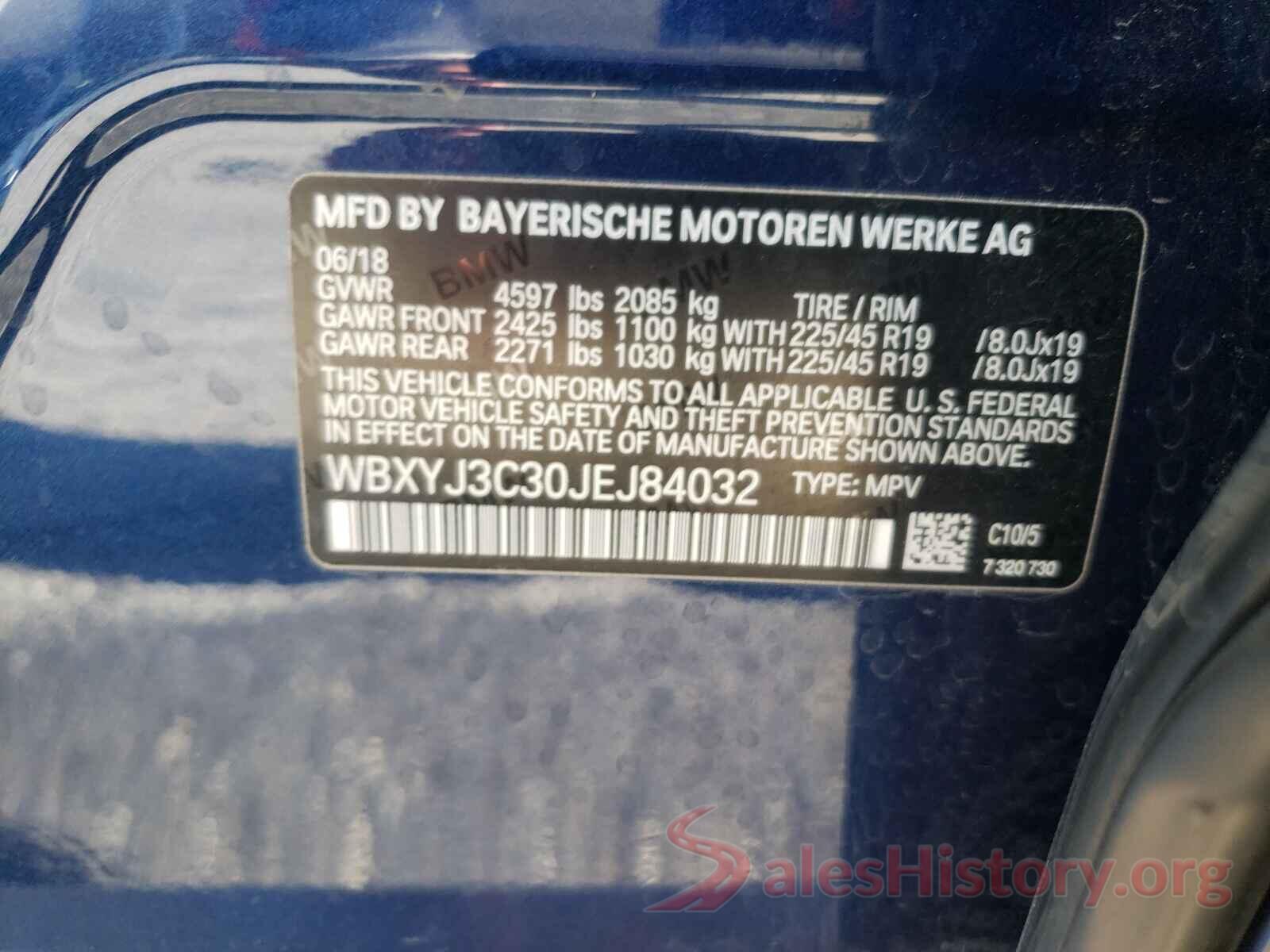 WBXYJ3C30JEJ84032 2018 BMW X2