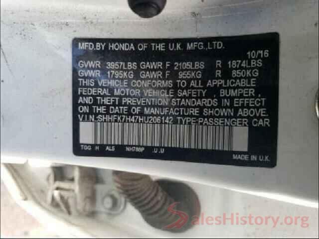 SHHFK7H47HU206142 2017 HONDA CIVIC