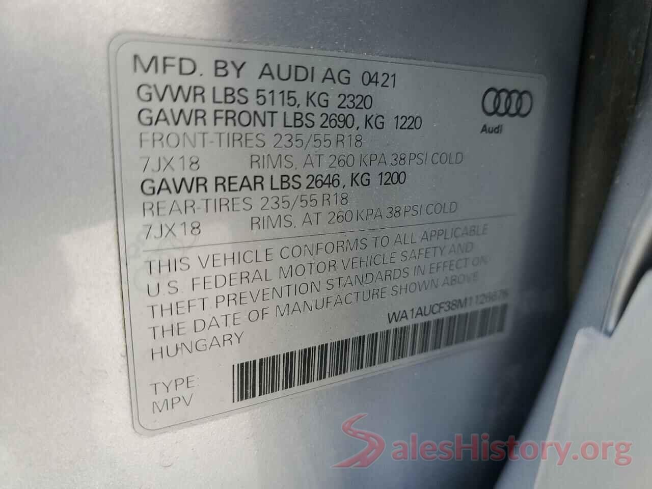 WA1AUCF38M1126676 2021 AUDI Q3