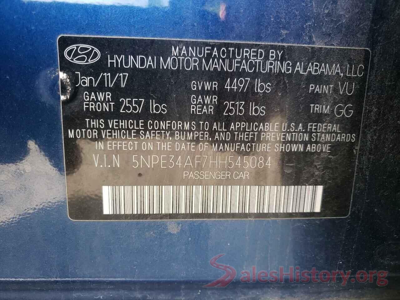 5NPE34AF7HH545084 2017 HYUNDAI SONATA