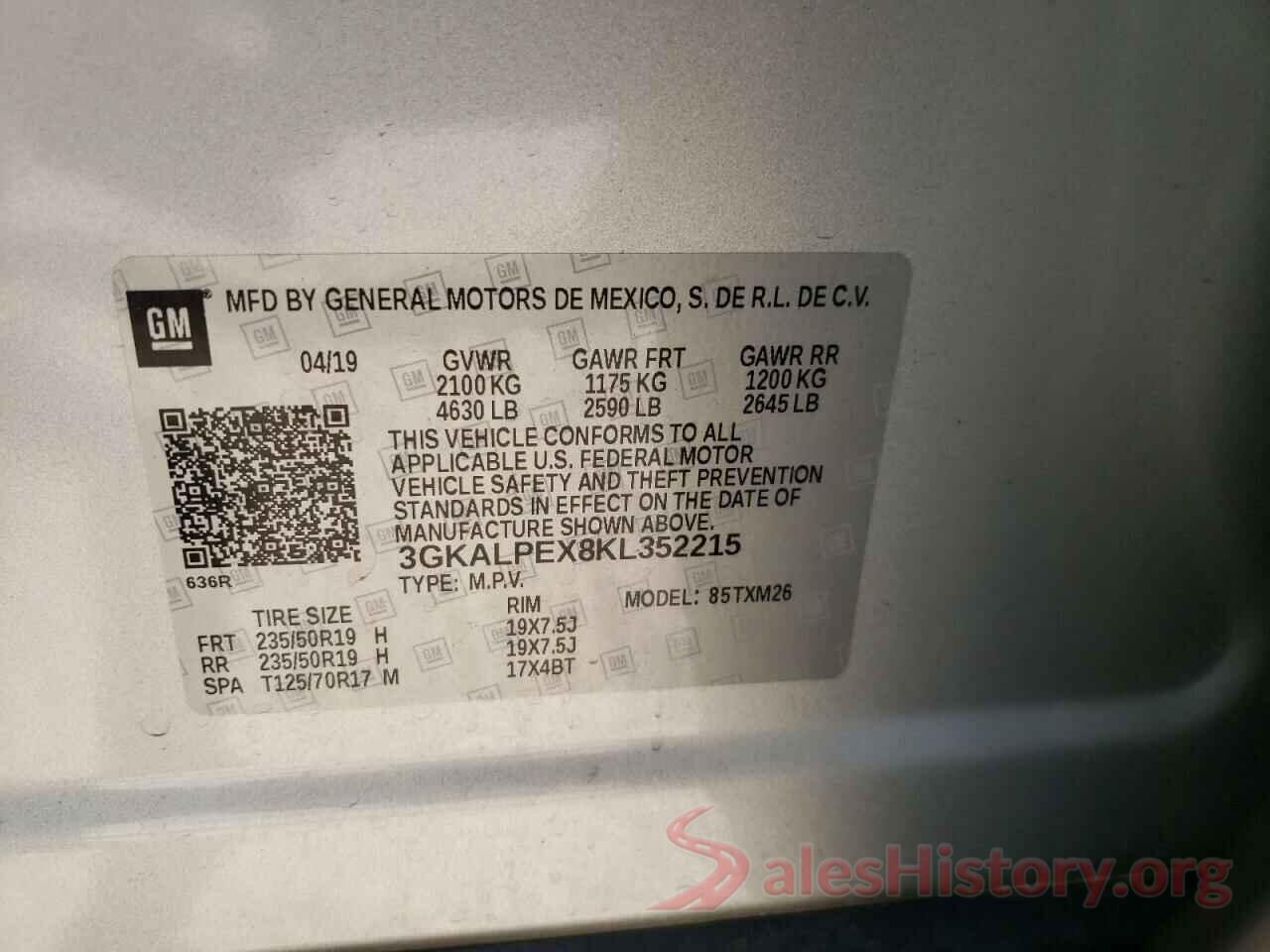 3GKALPEX8KL352215 2019 GMC TERRAIN