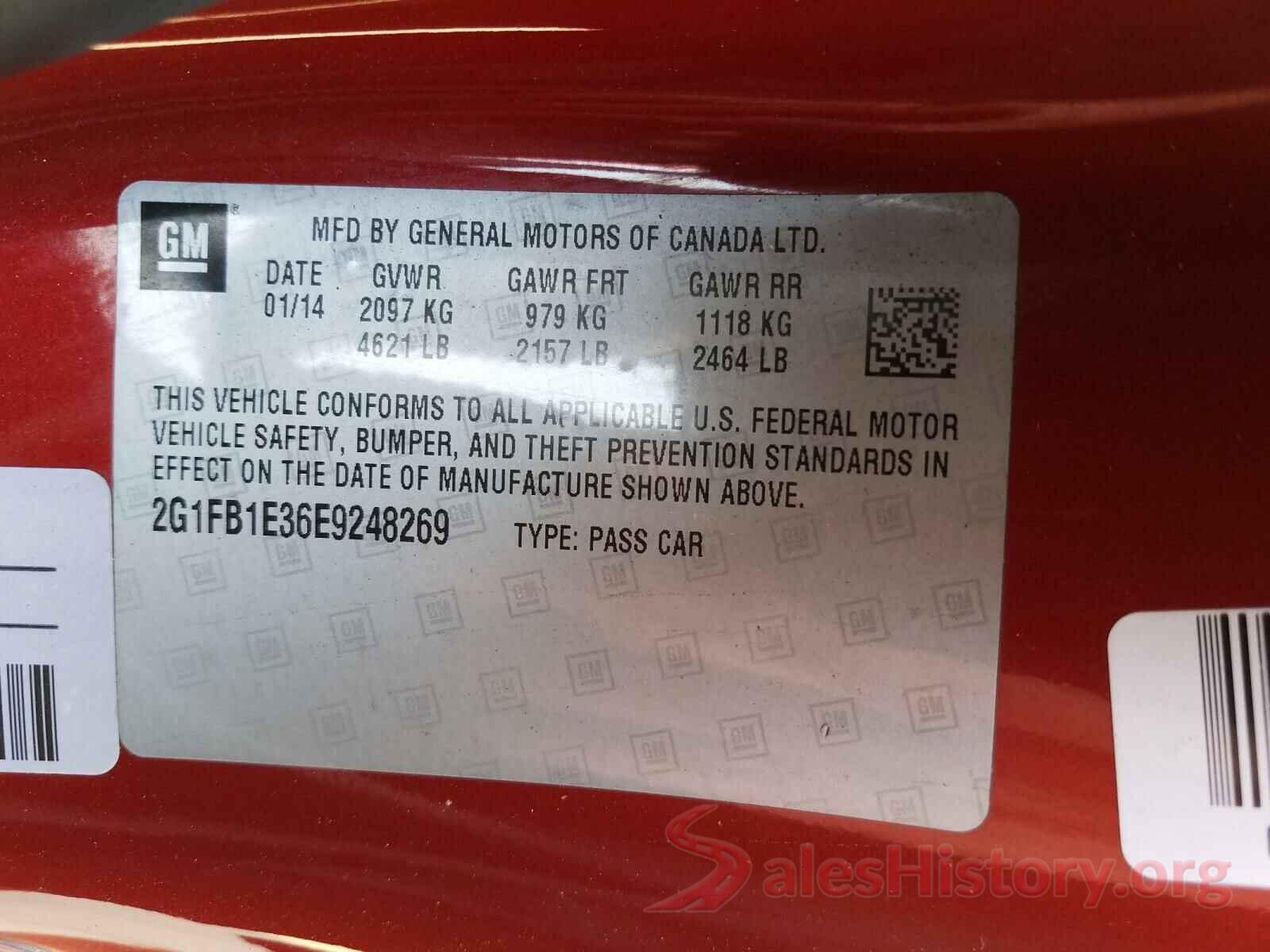 2G1FB1E36E9248269 2014 CHEVROLET CAMARO