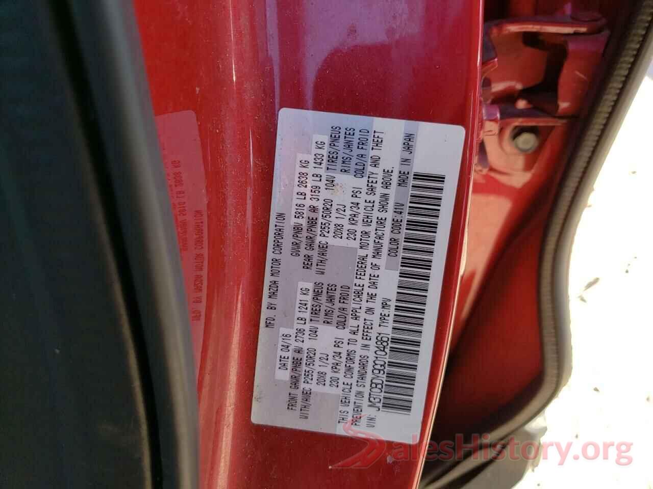 JM3TCBDY9G0104861 2016 MAZDA CX-9