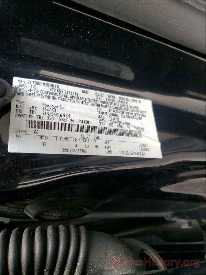 1FADP3F26HL279364 2017 FORD FOCUS