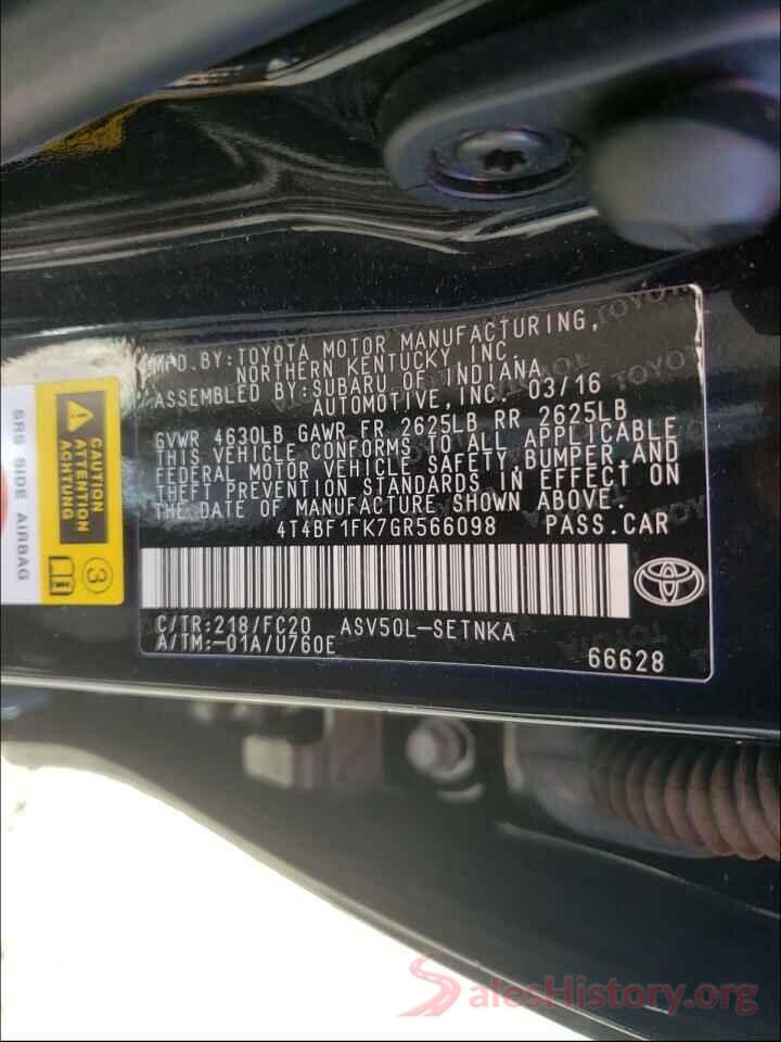 4T4BF1FK7GR566098 2016 TOYOTA CAMRY