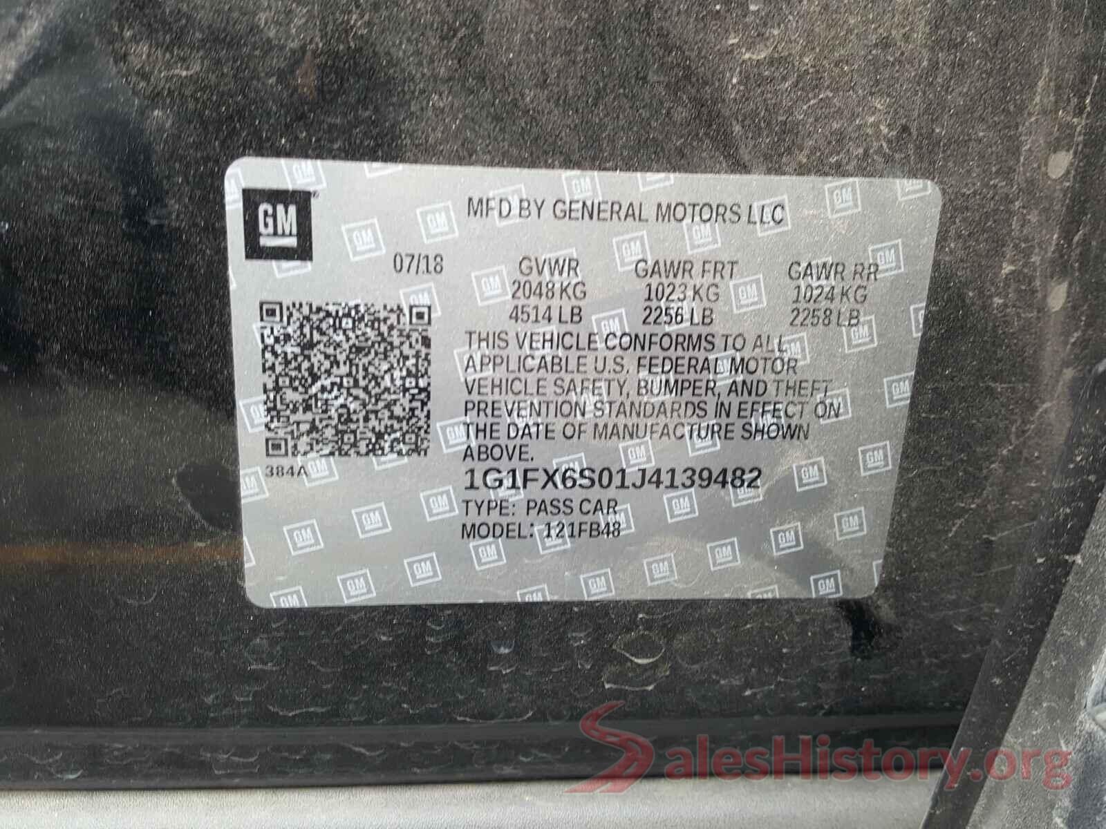 1G1FX6S01J4139482 2018 CHEVROLET BOLT