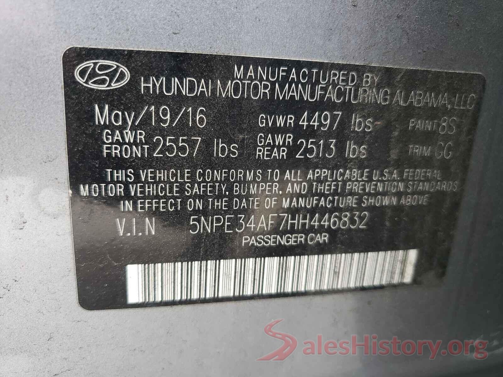 5NPE34AF7HH446832 2017 HYUNDAI SONATA