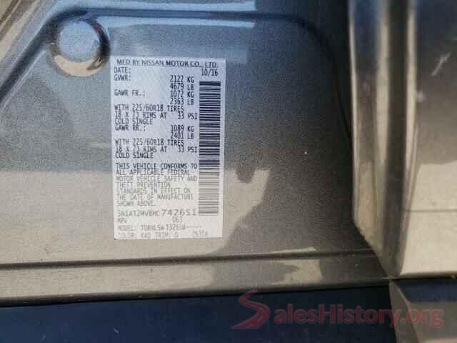 5N1AT2MV8HC742651 2017 NISSAN ROGUE